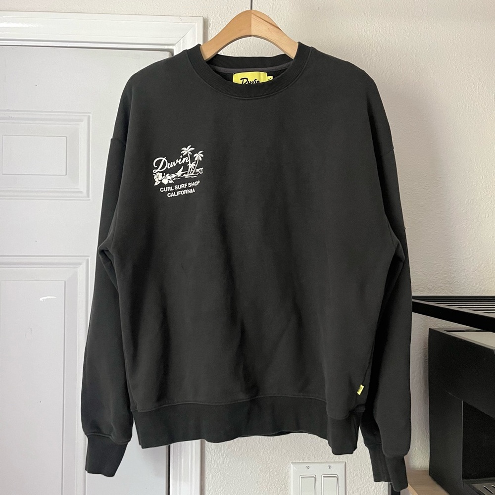 Durvin Black Crewneck Sweatshirt - Men's Logo Pullover